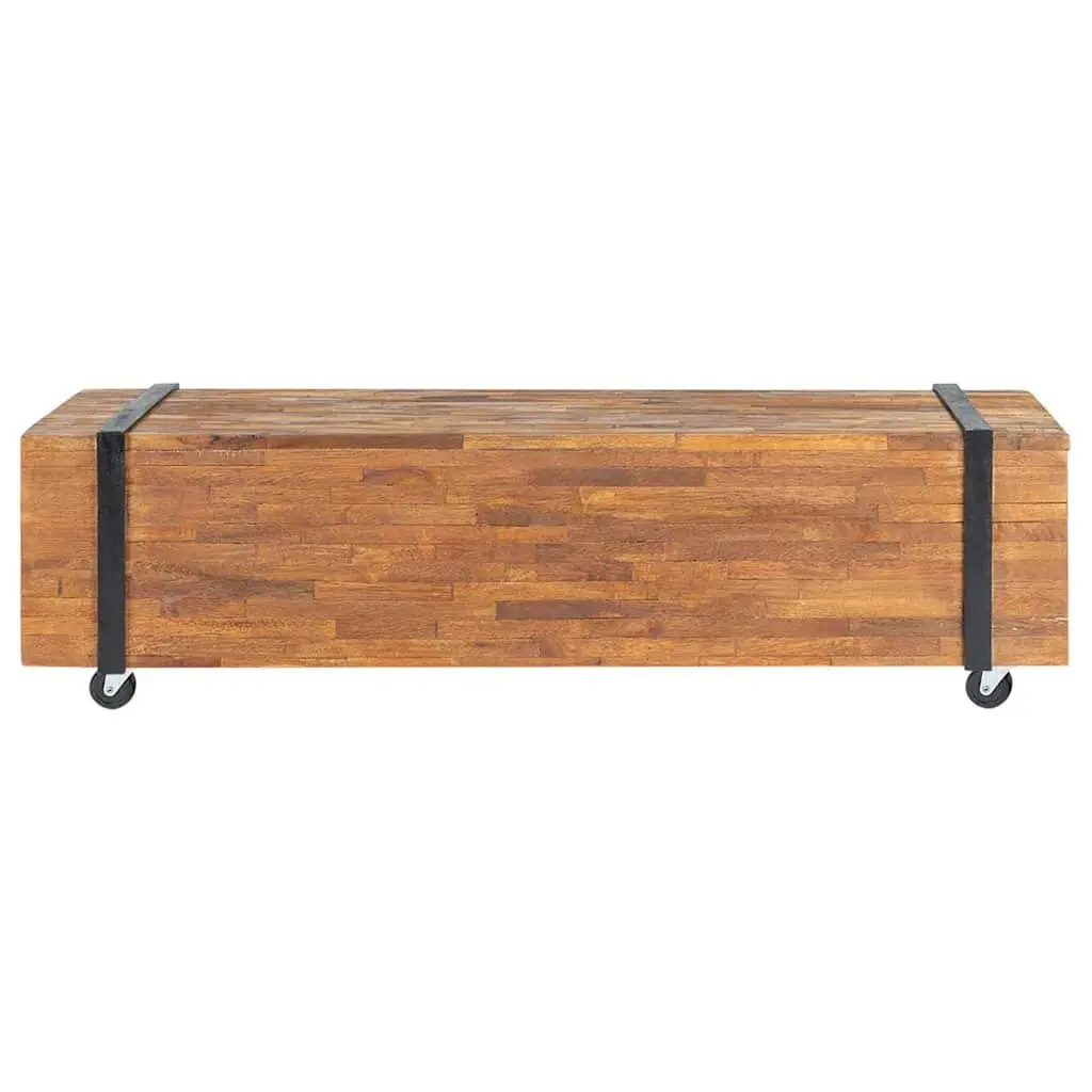 Teak Wood TV Stand 110x30x32.5cm—Easy to Move