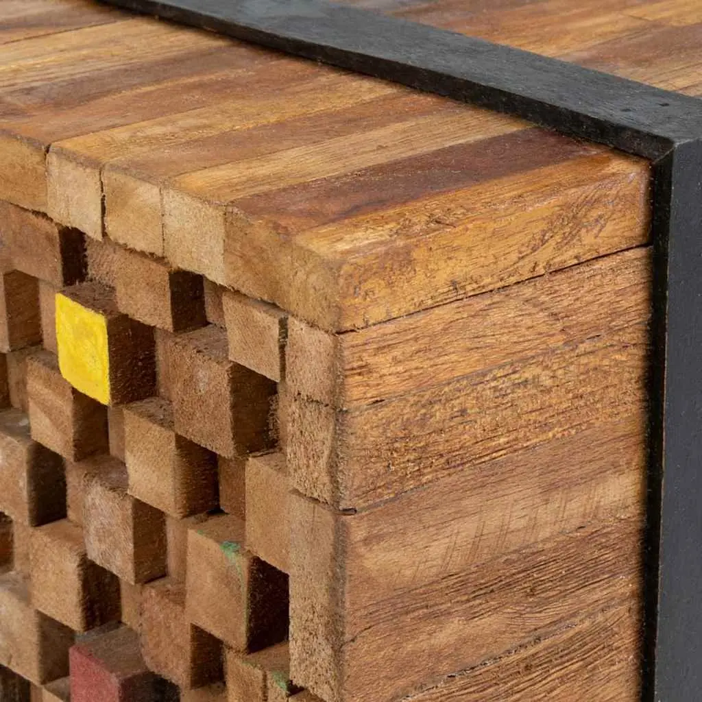 Teak Wood TV Stand 110x30x32.5cm—Easy to Move