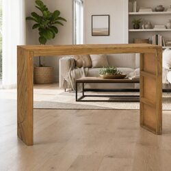Compact Console Table in Teak Wood 110x35x75cm