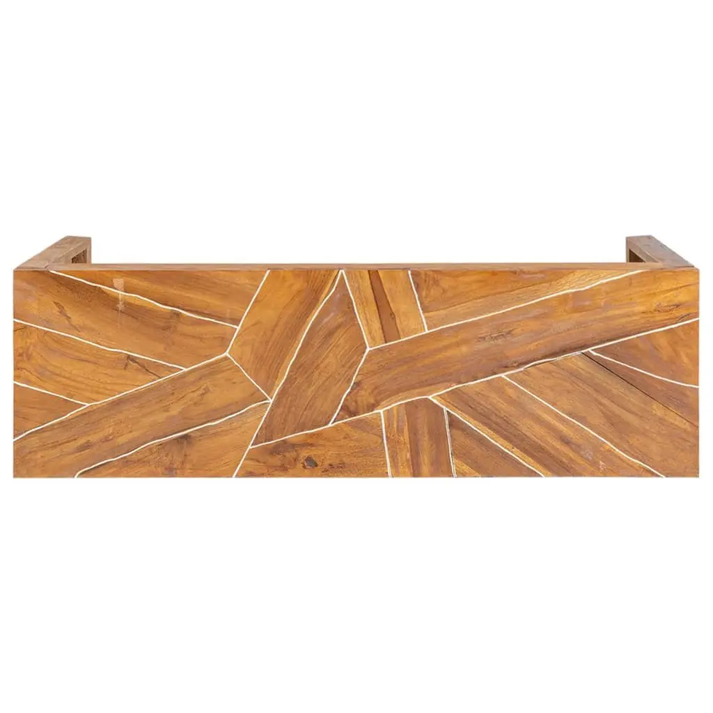 TV Stand 110x60x38 cm Solid Teak Wood Brown Living Room Sideboard Lowboard