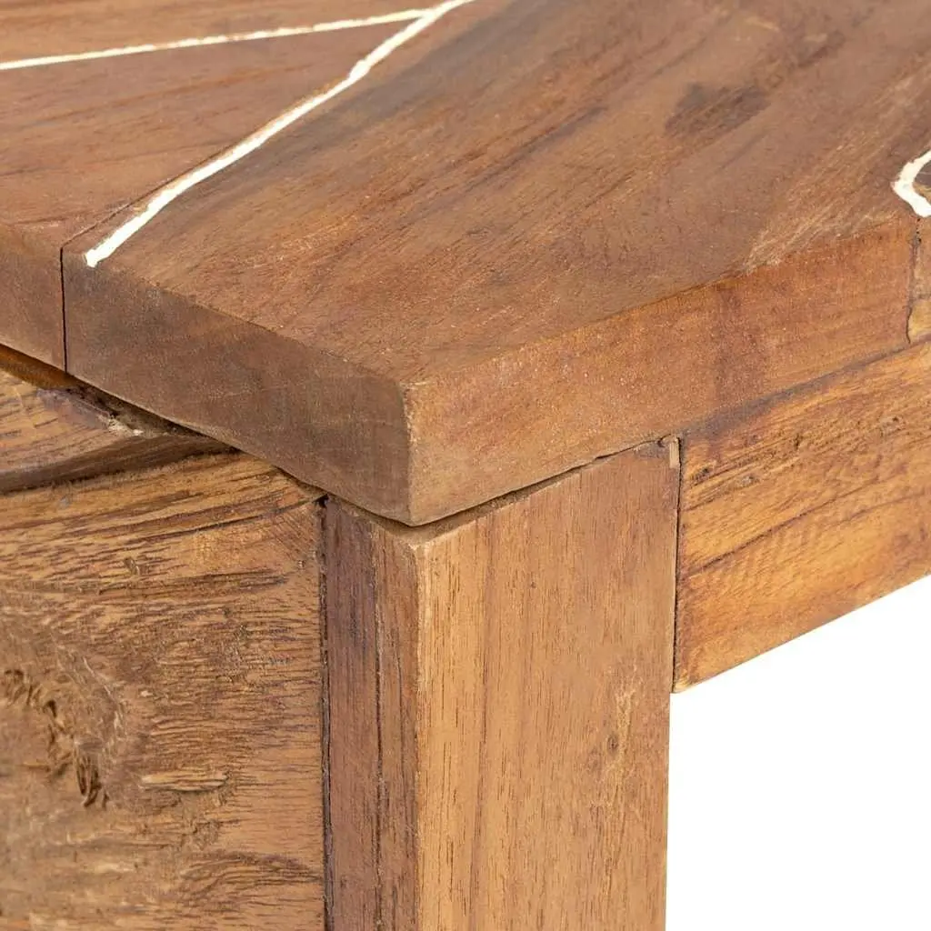 TV Stand 110x60x38 cm Solid Teak Wood Brown Living Room Sideboard Lowboard