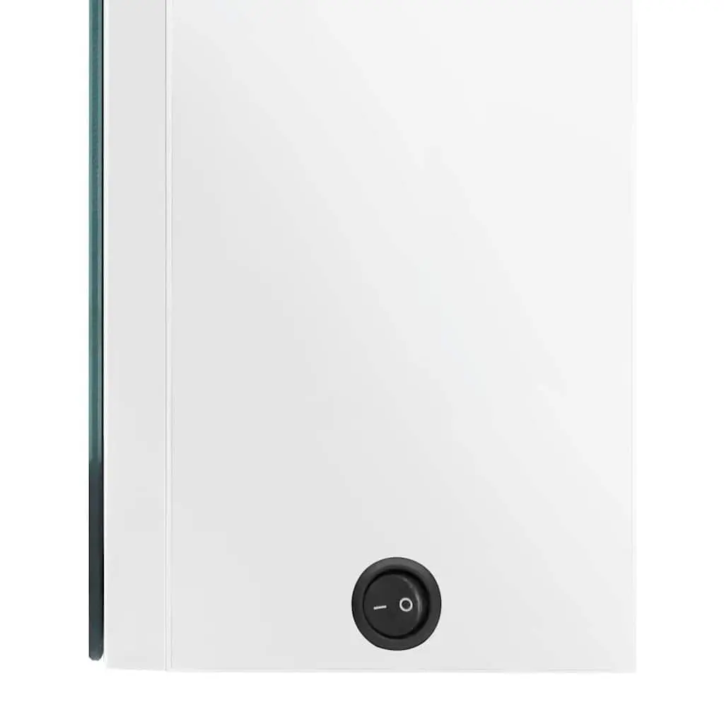 LED Bathroom Cabinet White 80x12x68cm Wall Mounted with LED Light Strips and 3 Interior Shelves