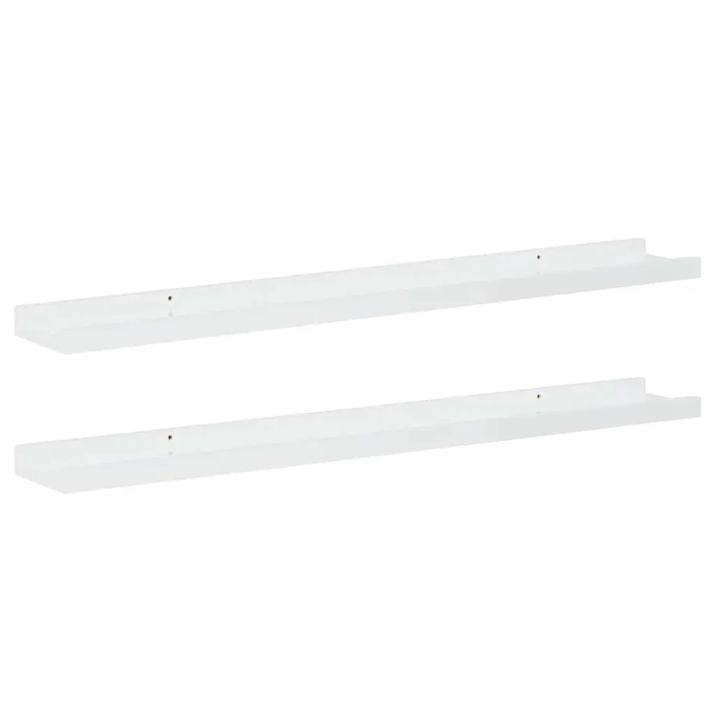 Wall Shelves High Gloss White 80 x 9 x 3 cm Floating Storage Display Unit 2 Piece