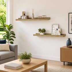Brown Sonoma Oak Wall Shelves 60x9x3 cm - Set of 2