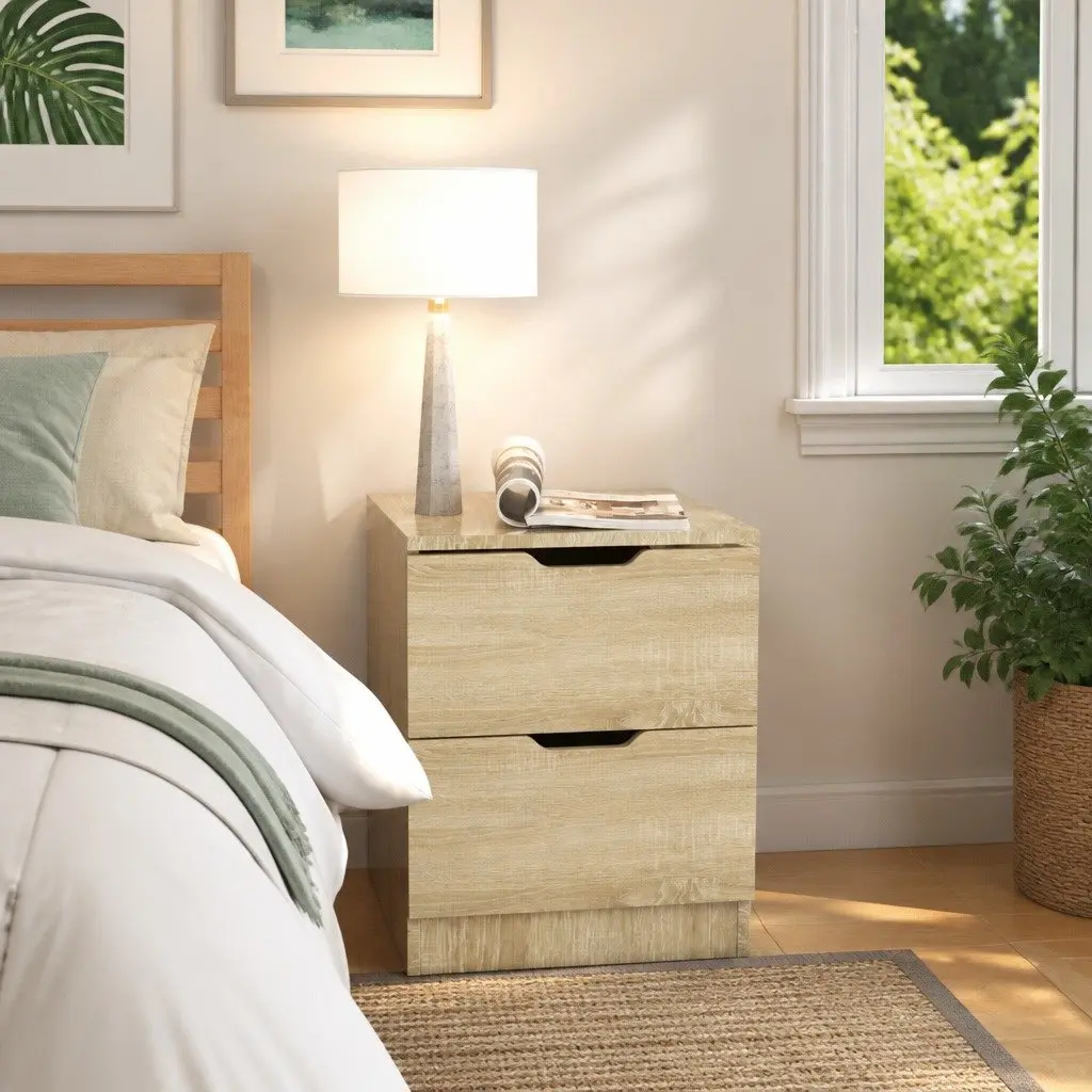 Bedside Table Brown 40x40x50 cm Engineered Wood Storage Organiser