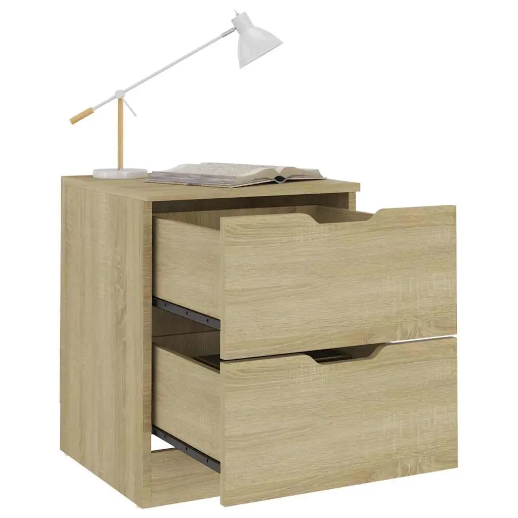 Bedside Table Brown 40x40x50 cm Engineered Wood Storage Organiser