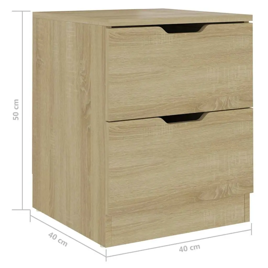 Bedside Table Brown 40x40x50 cm Engineered Wood Storage Organiser