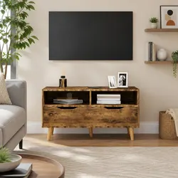 Concise Brown TV Cabinet with Ample Storage Space