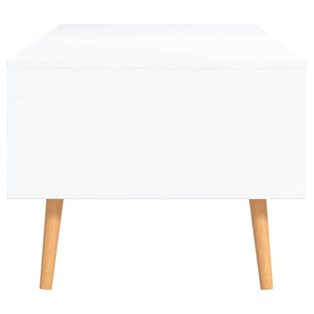 Coffee Table White Engineered Wood Living Room Accent Side Table Storage Space