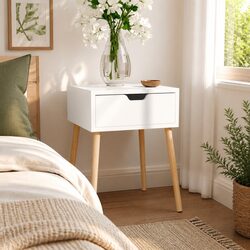 White Bedside Cabinet 40x40x56cm for Easy Access