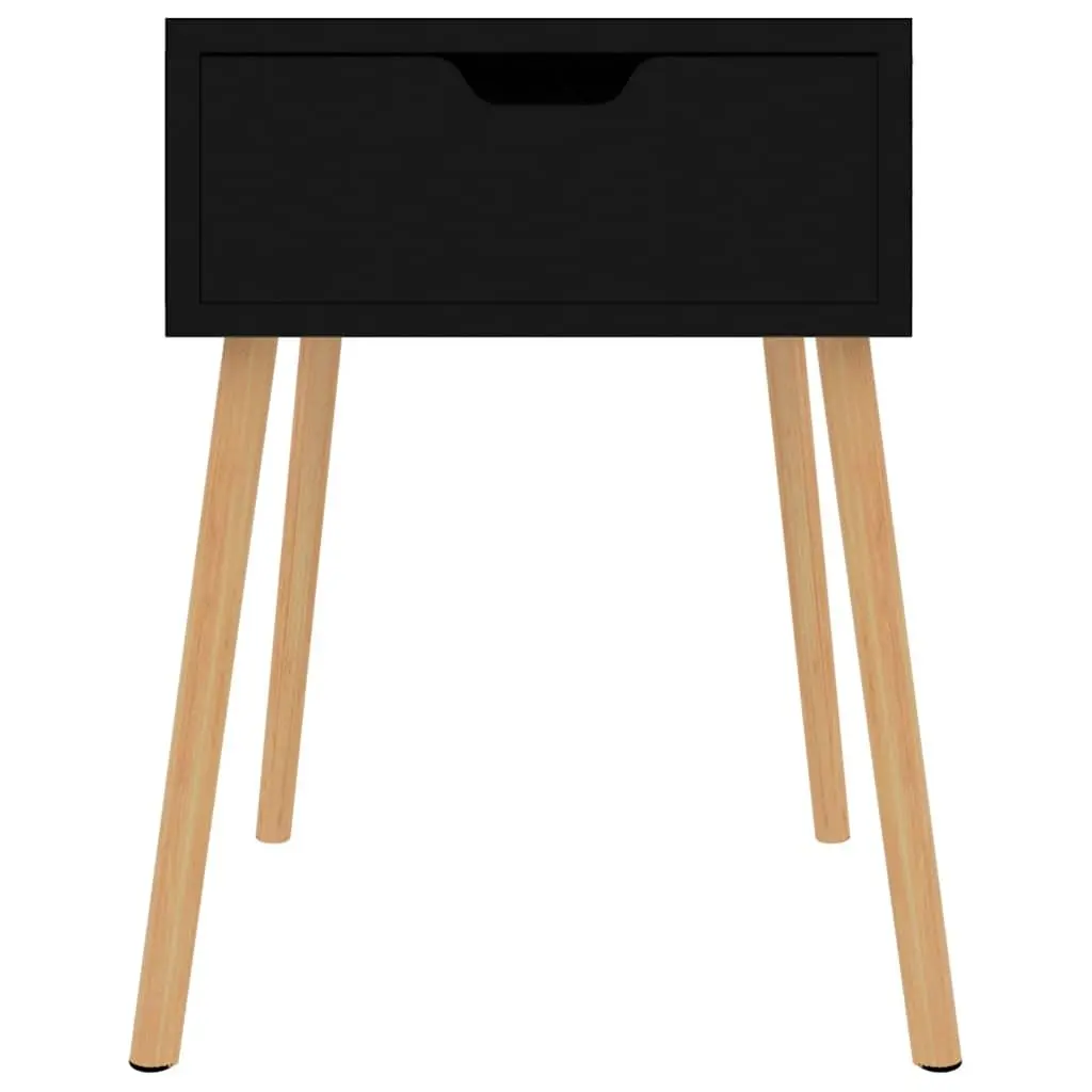 Bedside Cabinets Black 40x40x56 cm Storage Side Table Nightstand 2 Piece