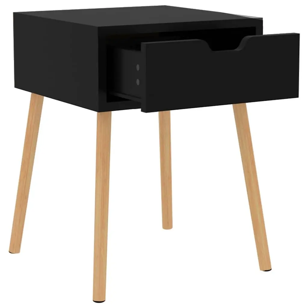 Bedside Cabinets Black 40x40x56 cm Storage Side Table Nightstand 2 Piece