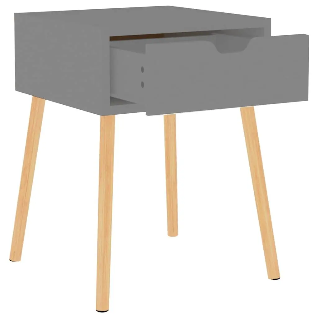 Bedside Cabinets Grey 40x40x56 cm Storage Nightstand Side Table Drawer Set of 2