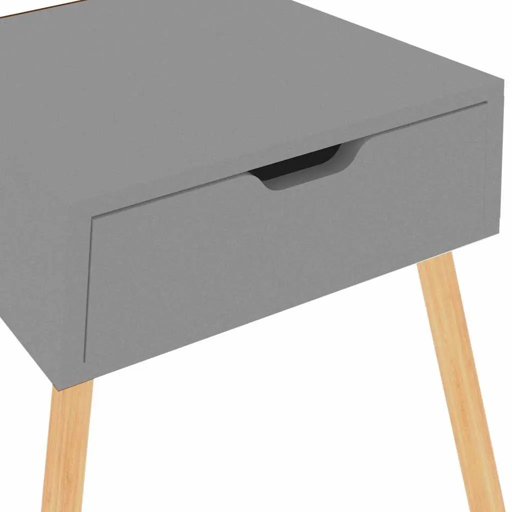 Bedside Cabinets Grey 40x40x56 cm Storage Nightstand Side Table Drawer Set of 2