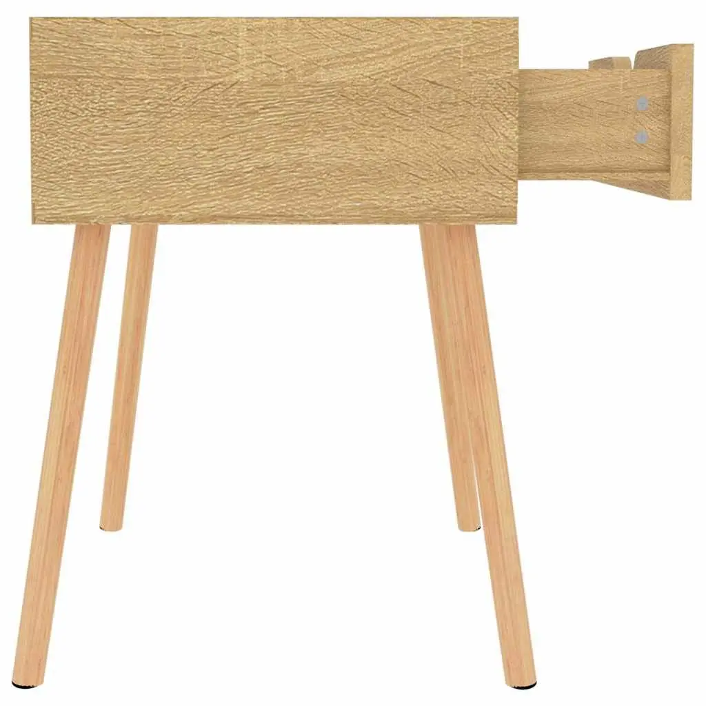 Bedside Cabinet Brown Engineered Wood Side Table Bedroom Storage Nightstand