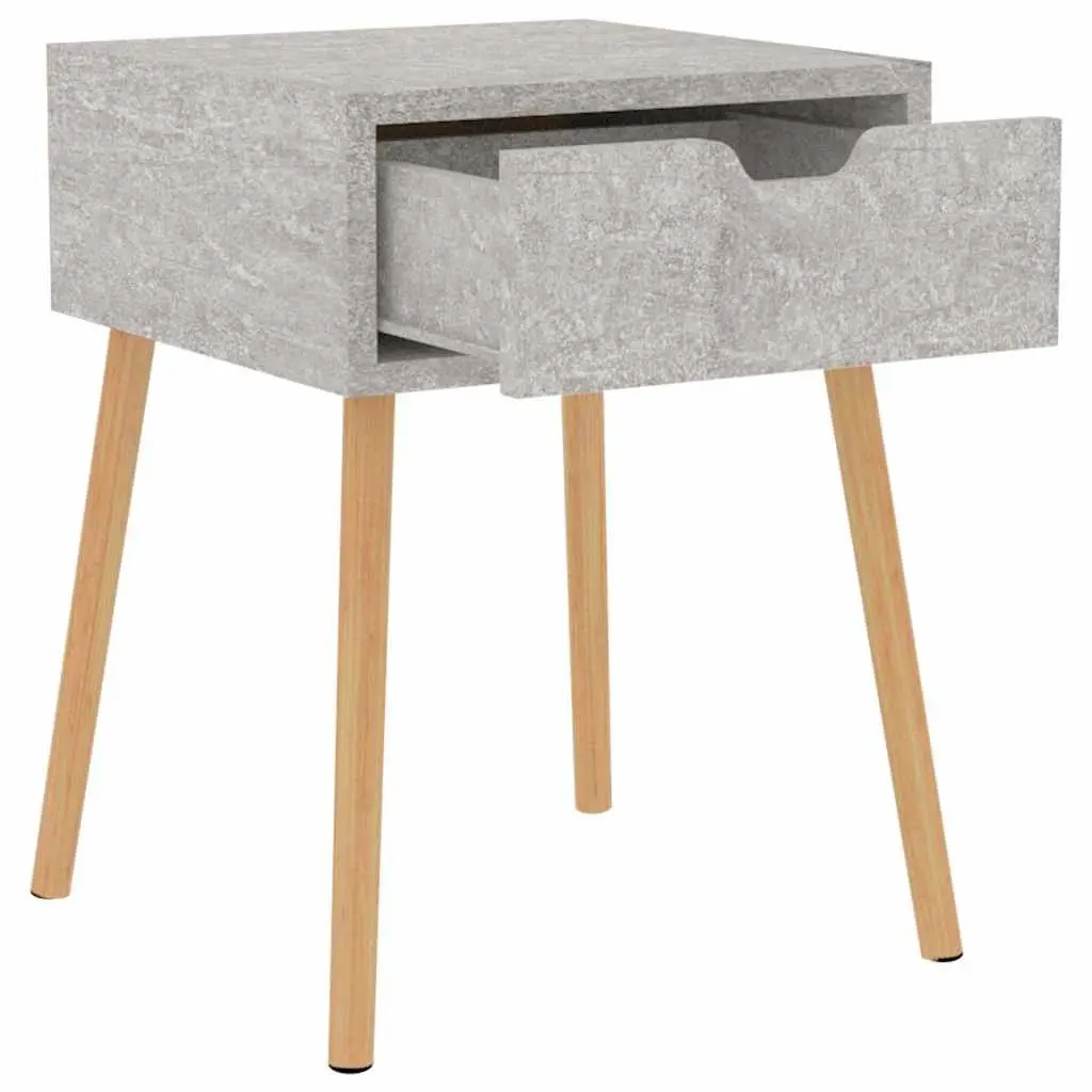 Bedside Cabinets Grey 40x40x56 cm Engineered Wood Nightstand Set of 2
