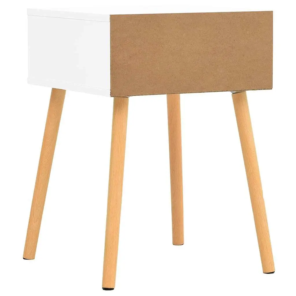 Bedside Cabinets White Sonoma Oak 2 Piece Engineered Wood Nightstands Storage