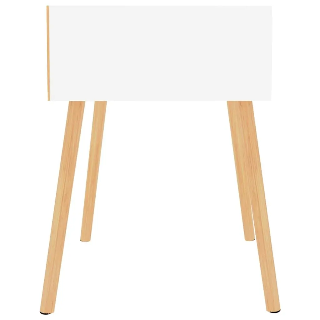 Bedside Cabinets White 2 Piece High Gloss Storage Table Drawer
