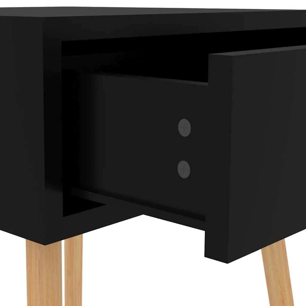 Bedside Cabinets High Gloss Black 2 Piece Modern Side Table Storage Nightstand
