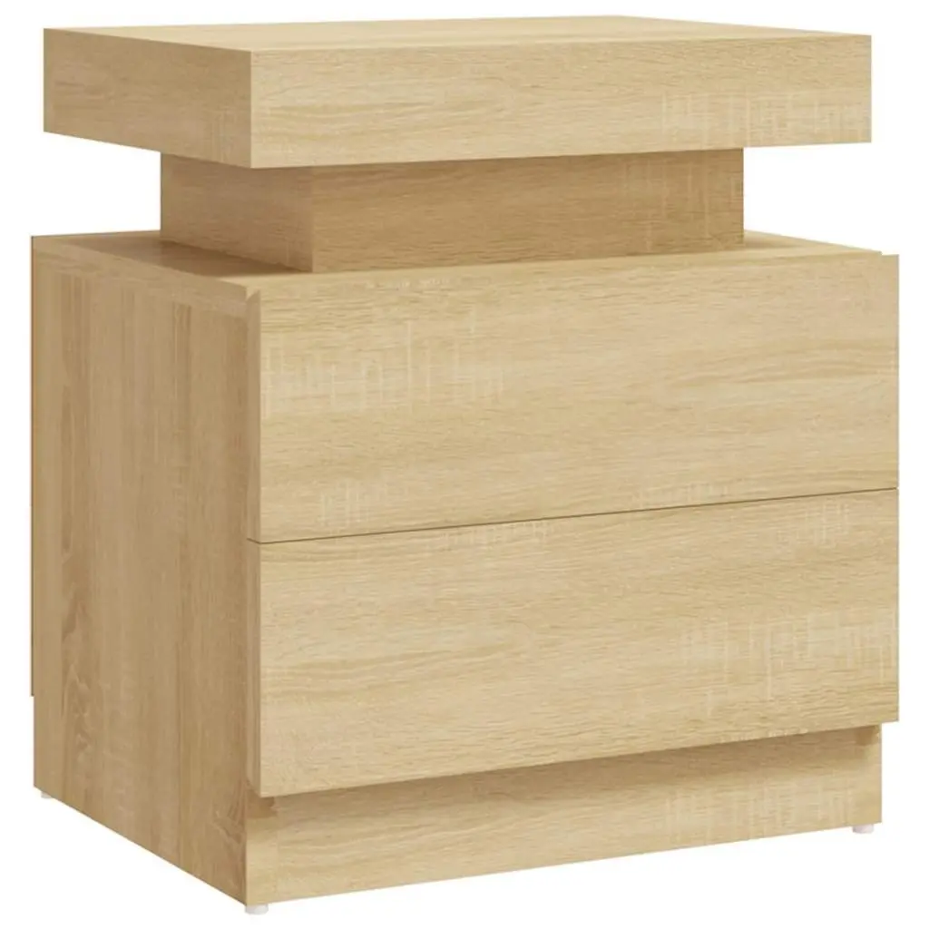 Bedside Table Brown Engineered Wood 45x35x52 cm Storage for Bedroom Essentials