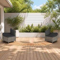 Hot Tub Surround Grey Poly Rattan Wood Acacia Step Spa Deck