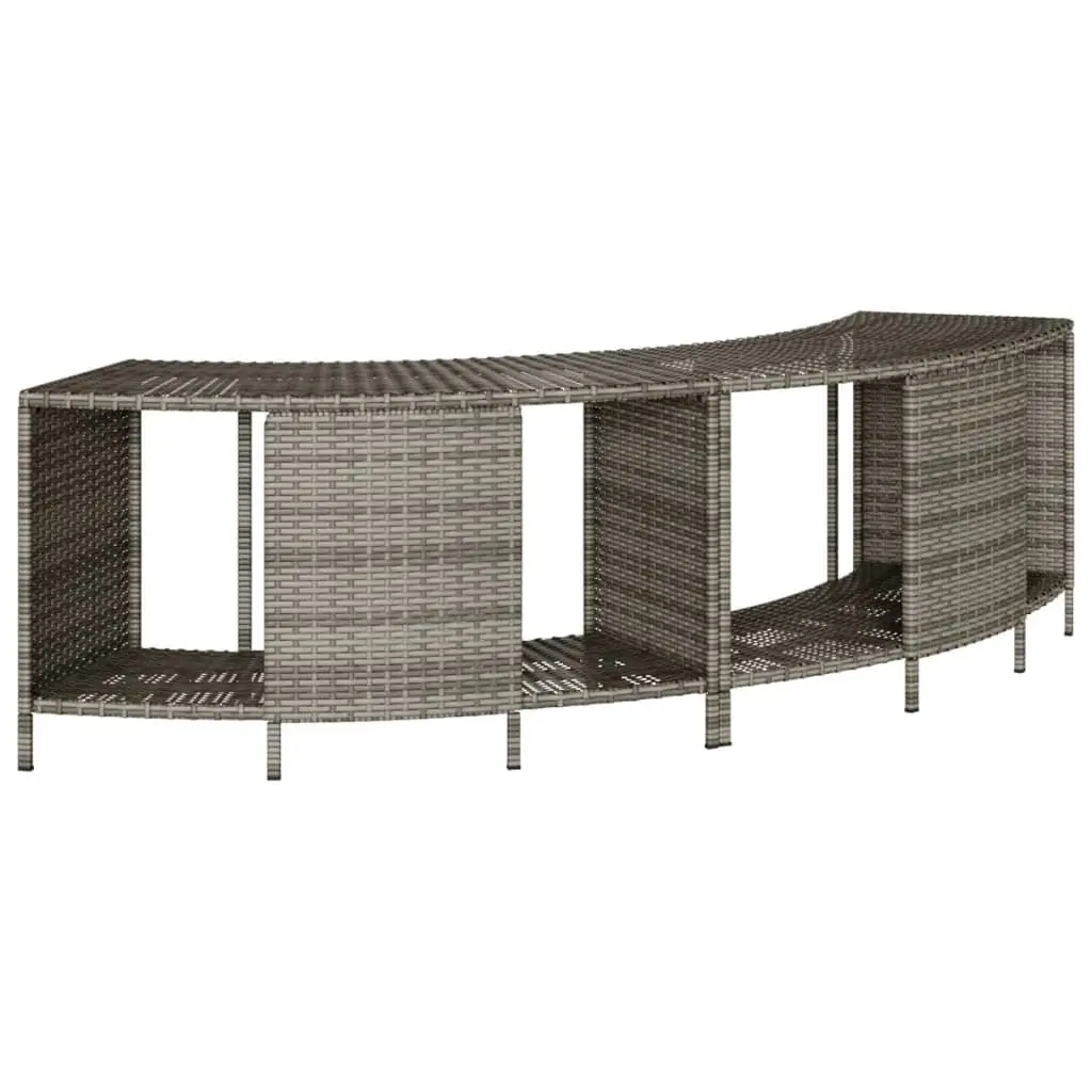 Hot Tub Surround Grey Rattan Wood Step Spa Outdoor Storage Bench