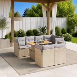 Compact 8 Piece Garden Sofa Set with Cushions