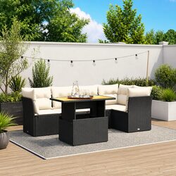 5-Piece Garden Sofa Set with Adjustable Tabletop