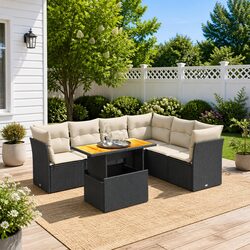 Stylish 7 Piece Garden Sofa Set with Cushions