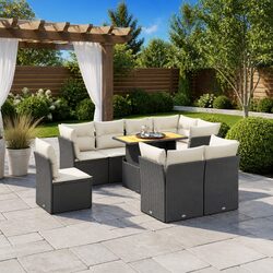 Efficient 9-Piece Garden Sofa Set for Your Outdoor Enjoyment