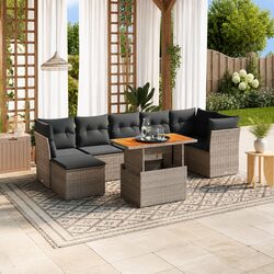 Concise 8 Piece Outdoor Sofa Set with Modular Design