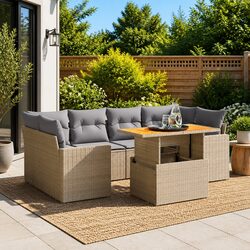 Concise 7-Piece Outdoor Sofa Set with Key Features