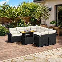 9-Piece Rattan Garden Sofa Set: Compact and Comfortable