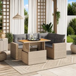 5-Piece Beige Patio Sofa Set