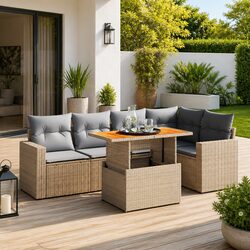 Compact 6-Piece Sofa Set for Outdoor Enjoyment