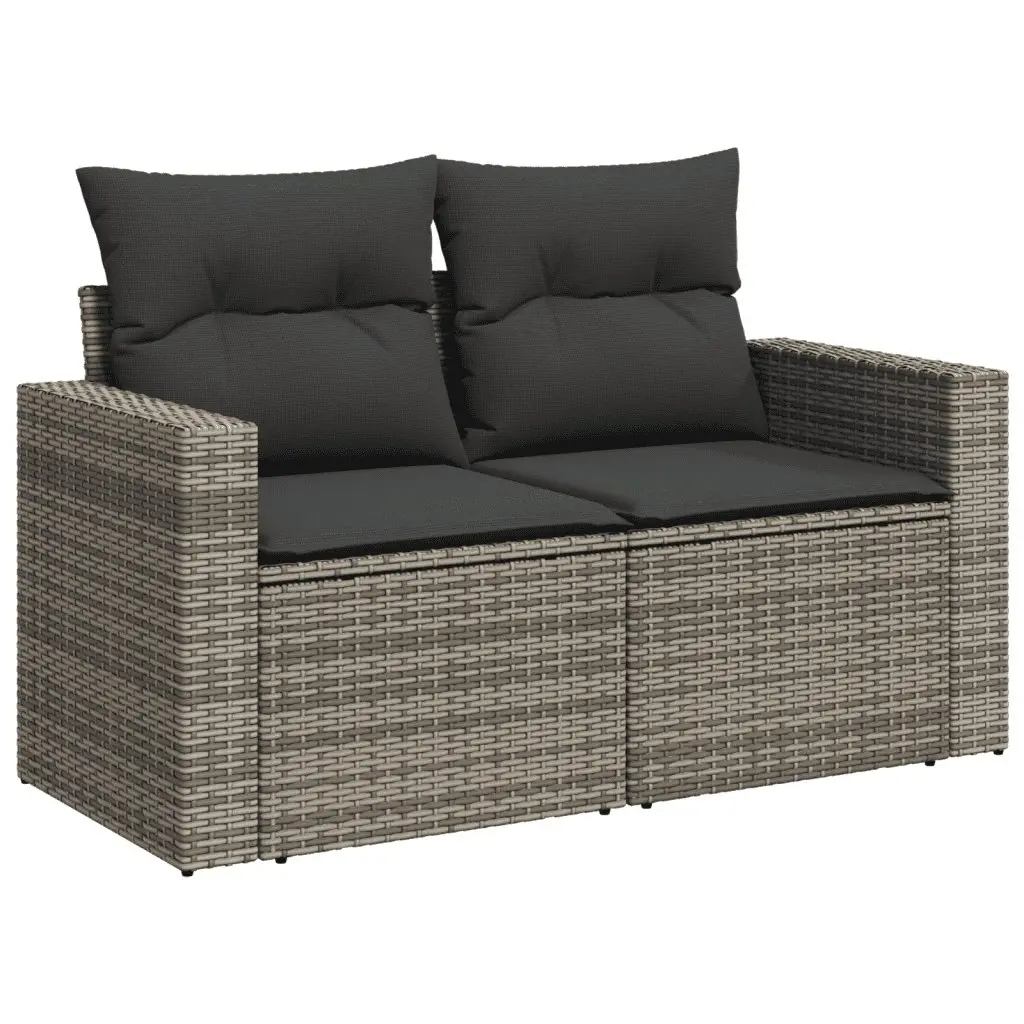 7 Piece Grey Poly Rattan Garden Sofa Set