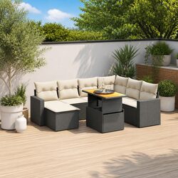 8 Piece Garden Sofa Set with Cushions and Table