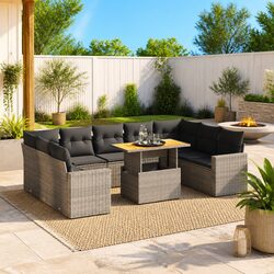 10-Piece Grey Patio Sofa Set - Perfect for Relaxation