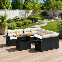 Compact 9-Piece Garden Sofa Set for Outdoor Living