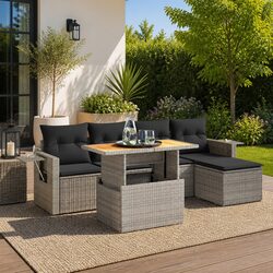 6-Piece Grey Outdoor Sofa Set for Maximum Comfort