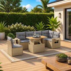 7 Piece Outdoor Garden Sofa Set - Comfortable and Durable