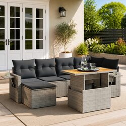 7-Piece Modular Garden Sofa Set for Outdoor Enjoyment