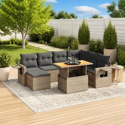 Concise Overview: 8-Piece Grey Outdoor Sofa Set