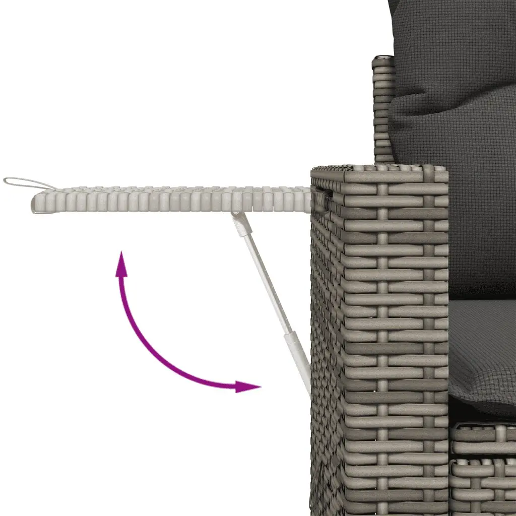 Garden Sofa Set 10 Piece Outdoor Furniture Grey Poly Rattan Modular Patio Lounge