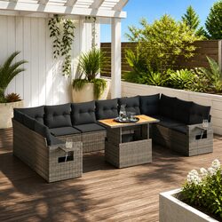11 Piece Outdoor Sofa Set in Grey