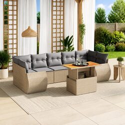Compact 8-Piece Outdoor Sofa Set with Versatile Features