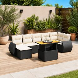 8-Piece Garden Sofa Set in Black – Perfect for Your Outdoors