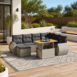 Compact 8 Piece Garden Sofa Set for Stylish Outdoor Areas