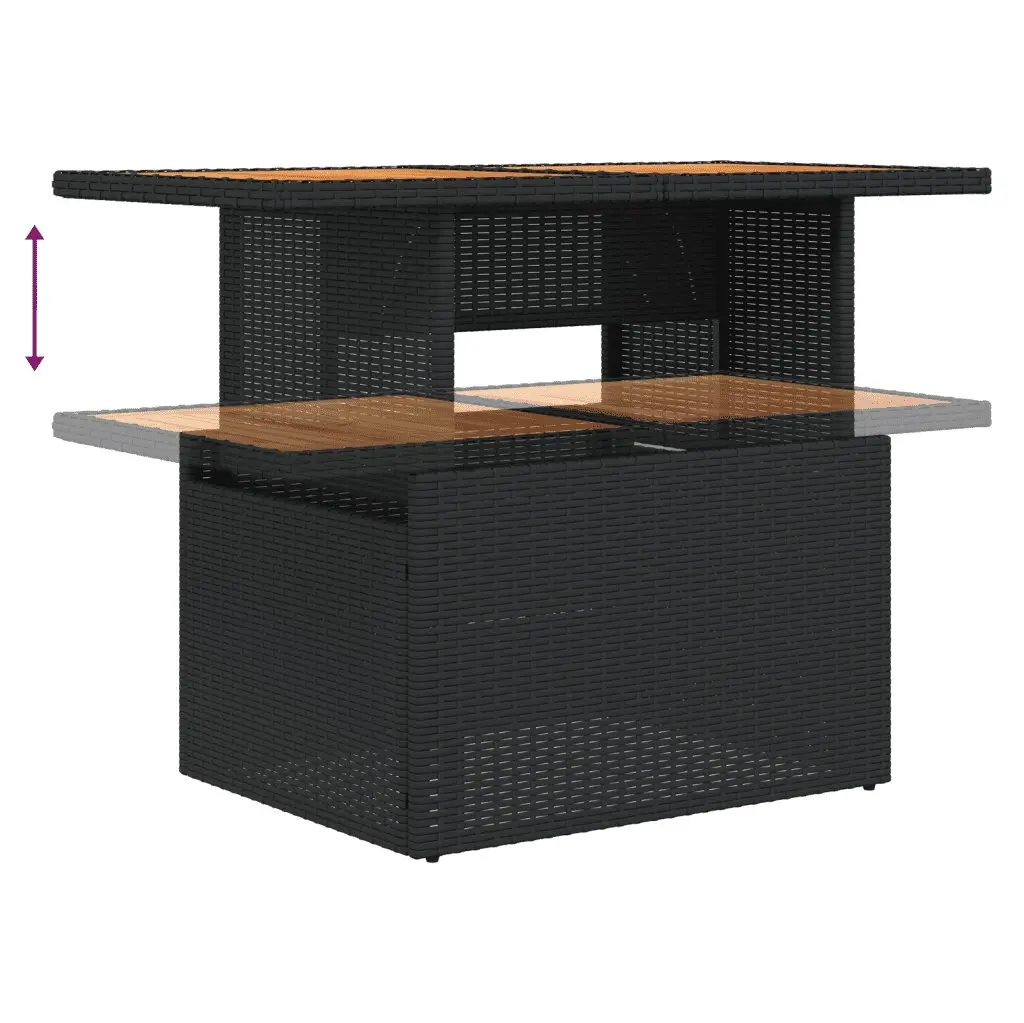 Garden Sofa Set 7 Piece Black Poly Rattan Outdoor Furniture Patio Lounge Modular