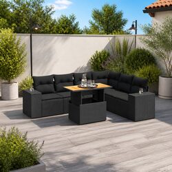 Concise 7 Piece Outdoor Sofa Set with Cushions